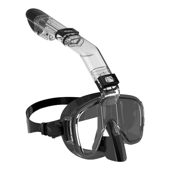erfcxs Snorkel Broad View Anti Fog Anti Leak Snorkeling Gear Set For Adults And Younger (Black)