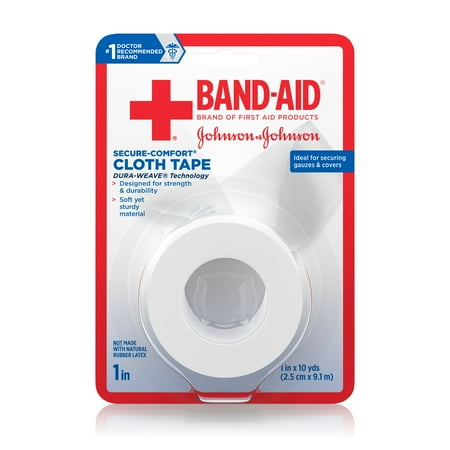 Soft Cloth Medical Tape - Band-Aid Brand First Aid Medical Cloth Tape, 1 in by 10 yd