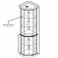 thumbnail image 5 of PORKISS Lighted 3-Side Glass Display Curio Cabinet with Tempered Glass Doors and Shelves, China Cabinet Wood Corner Cabinet with Bulb, Corner Curio Storage Rack for Bar, Liquor Storage, Black, 5 of 11