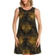 thumbnail image 1 of Balery Gold Dragonfly Mandala Vestidos de verano para mujer con estampado: vestido holgado sin mangas, vestido playero informal y cómodo para días calurosos., 1 of 7