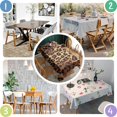 thumbnail image 4 of Orange and Brown Leopard Pattern Rectangle Tablecloth 60"x84",Waterproof Polyester Rectangle Table Cloth, Wipeable Spillproof Polyester Tablecloth for Dining, Camping, Indoor and Outdoor, 4 of 5