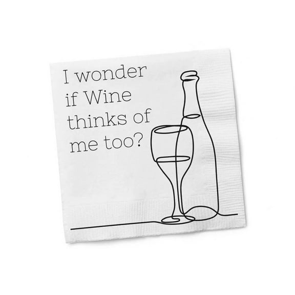 Twisted Wares I Wonder If Wine Thinks of Me Napkins