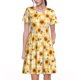 thumbnail image 1 of Easygdp Coffee Plaid Sunflower para Vestido Transpirable de Mujer, Vestido Suelto de Manga Corta con Pliegues y Bolsillos para el Verano, 1 of 6