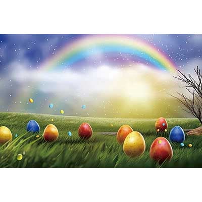 Happy Easter Photography Background Colorful Eggs Rabbit Photoz Backdrop Childr Studio Photocall Props