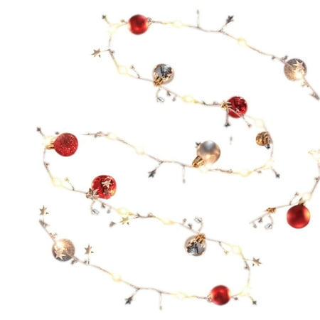 

Vokewalm LED Christmas String Lights 20 7ft Pinecone Red Berry Bell Garland String Lights for Indoor Outdoor Holiday Party Decorations