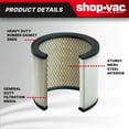 thumbnail image 4 of Shop-Vac Large Cartridge Wet Dry Vacuum Filter, 4 of 8