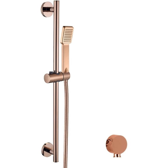 Handheld Shower Rose Gold for Bathroom, Universal Handheld Shower Head with Stainless Steel Slide Bars, Single-Hand Shower Head