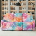 thumbnail image 2 of Xoenoiee Firework Tie Dye Print Recliner Sofa Slipcover, 8 Pieces Polyester Fabric Stretch Sofa Covers for 3 Seat Reclining Couch, Soft Washable Furniture Protector with Pockets, 2 of 7