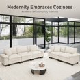 thumbnail image 3 of Sophia&William 3-Seat Modular Sectional Sofa Sets, Modern Corduroy Cloud Couch Sofa Oversized Sectional with 3 Pillows for Living Room,Beige, 3 of 11