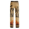 thumbnail image 5 of Halloween Lounge Pants for Women Old Castle Print Stretch Casual Elastic Waist Pajama Bottoms, 5 of 5