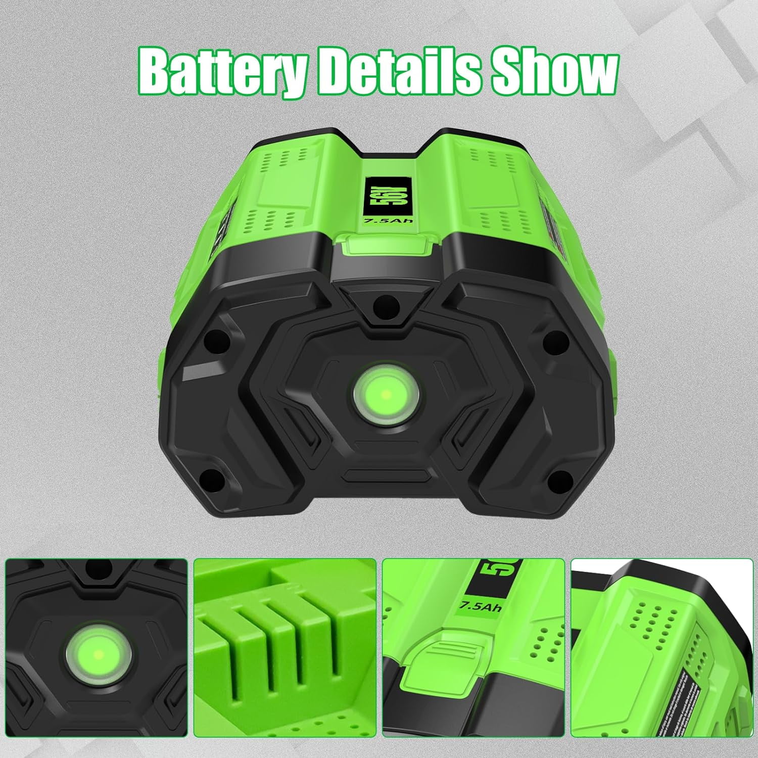56V 7.5Ah Lithium-Ion Battery Replacement for EGO BA2800 BA4200 BA1400 Compatible with ALL 56V Power Tools