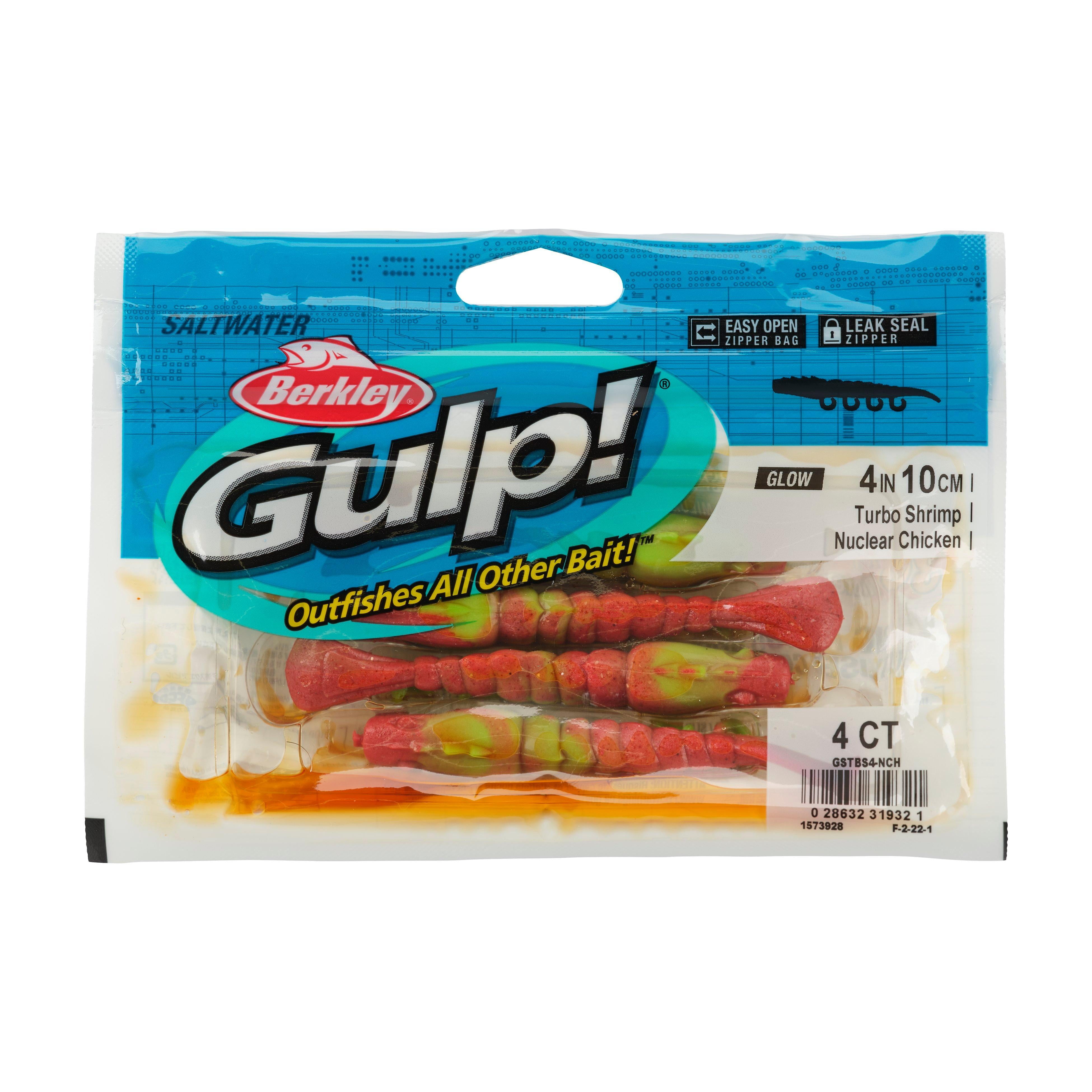 Berkley Gulp!® Saltwater Turbo Shrimp, 4 in, Nuclear Chicken