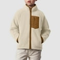 thumbnail image 2 of Gubotare Fleece Jacket Kids Boys Fleece Full-Zip Hoodie Jacket Kids Warm Hooded Fall Winter Jacket with Pockets Size 15-17,(Beige 15-17 Years), 2 of 5