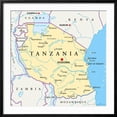 thumbnail image 2 of Art.com Tanzania Political Map Art Print by Peter Hermes Furian, Black Frame Wall Art, 29" x 29", 2 of 5