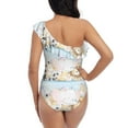 thumbnail image 5 of Haiem Cute Animals Women's One Piece Swimsuits Tummy Control One Shoulder Bathing Suits Ruffle Swimwear-Small, 5 of 8