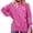 Bright pink, variant on Autumn Winter Long Sleeve Women Solid Ribbed Knit Side Slit Pullover