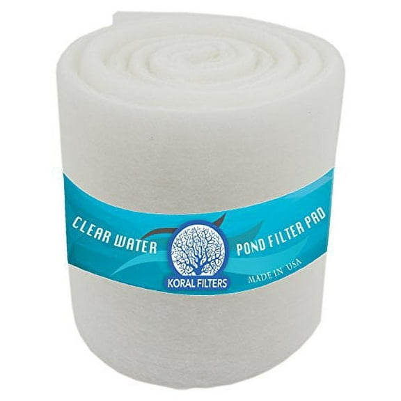 Koral Filters PRO Koi Pond Filter Pad Media Roll - Dye Free - 12 Inches by 72 Inches (6 ft) by 1.25 Inches - Cut to Fit - Durable - Fish and Reef Aquarium Compatible