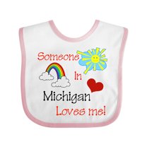 Inktastic Someone in Michigan Loves Me Boys or Girls Baby Bib