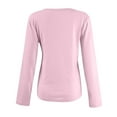 thumbnail image 4 of Women Long Sleeve Thermal Shirt Fleece Tops 2025 Fall Winter Crew Neck Casual Base Layer T-Shirts Warm Undershirts Pink S, 4 of 5