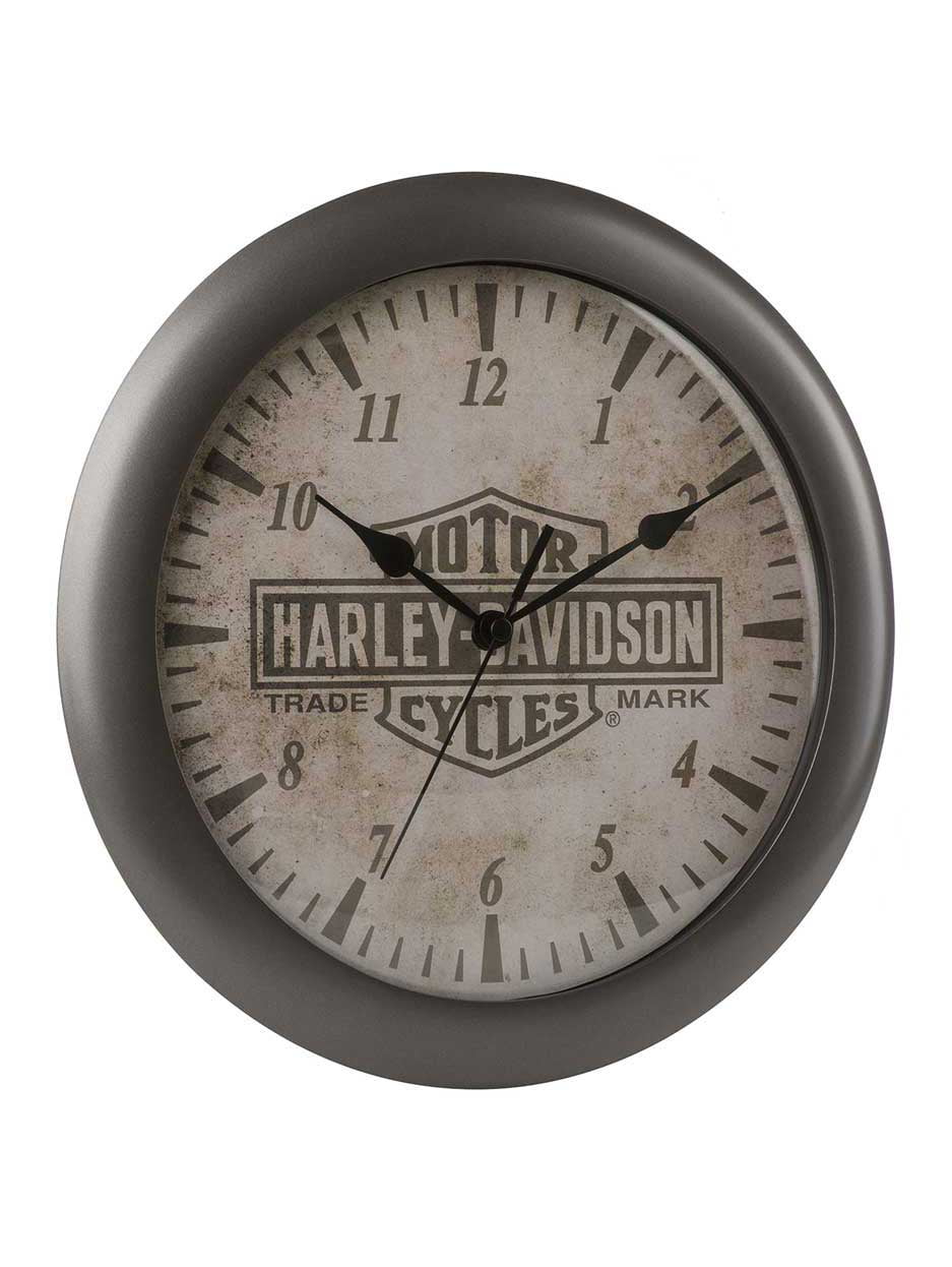 14 inch HDL-16635 Harley-Davidson Nostalgic Bar & Shield Double LED Clock 
