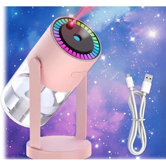 2-in-1 Star Projector Humidifier , Portable Cool Mist Galaxy Night Light for Car & Baby Room, USB Personal Desktop Vaporizer