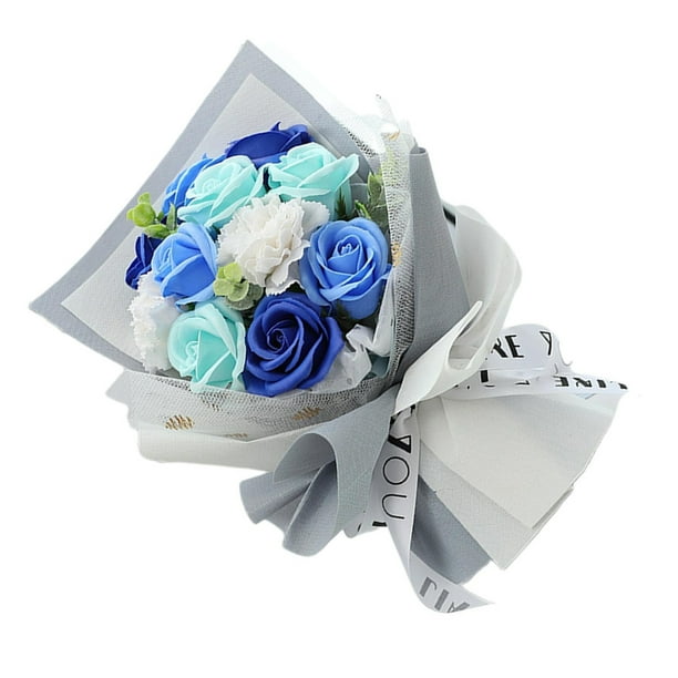 Ramo de Jabón de Clavel Yuarrent Flores Artificiales Azul