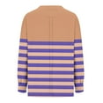 thumbnail image 5 of Jalioing Women's Striped Shirt Long Sleeve Dropped Shoulder Fashion Pullover Tee Casual Loose Crew Neck T Shirt, 5 of 7