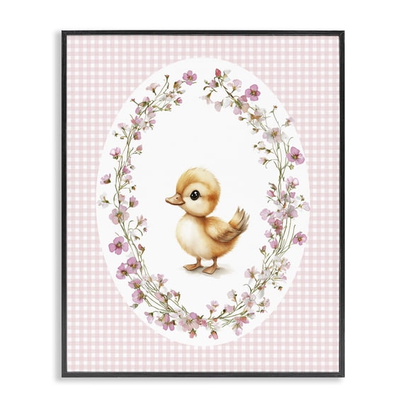 Stupell Industries Cottage Spring Gingham Duckling Black Framed Giclee Art, 11 x 14, by Christine Simpson Art