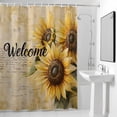 thumbnail image 4 of Sunflower Leaves Welcome Fabric Shower Curtain Vintage Brown Washable Shower Curtains for Bathroom, Waterproof Bath Curtain with Hooks Home Decor 36x72in, 4 of 8