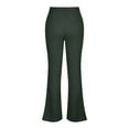 thumbnail image 4 of XFLWAM Women's High Waist Flare Pants Casual Wide Leg Bell Bottom Leggings Trousers Solid Color Plus Size Loose Comfy Lounge Pants with Pockets Army Green S, 4 of 6