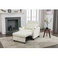 thumbnail image 3 of Futon Chair, Convertible Chair, 3-in-1 Pull Out Sleeper Chair Beds with USB Ports, Wear-resistant and Anti-scratch, Armchair Bed Sleeper for Living Room, White, 3 of 9