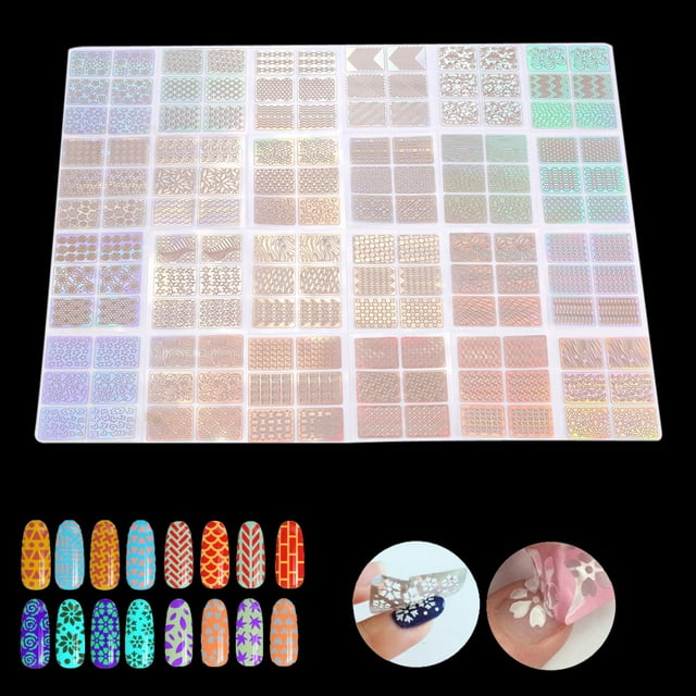 Letras Holograficas,24 pcs DIY Calcomanías de Arte U?as, Manicura calcomanía decoración herramienta ipos para decoraciones dibuj acrilico #8 acrílicas Spptty Suministros de uñas