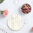thumbnail image 4 of RYLABLUE Geometric Yellow Line Herringbone Marble Style Set of 6 Round Coaster for Drinks, Absorbent Ceramic Stone Coasters Cup Mat with Cork Base for Home Kitchen Room Coffee Table Bar Decor, 4 of 5