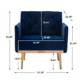 thumbnail image 5 of Accent Chair, Modern Lounge Chair with Arms, Tufted Decorative Leisure Single Sofa with Gold Metal Legs, Upholstered Reading Chair for Living Room Bedroom Office, Navy, 5 of 7
