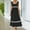 Black, variant on Sakmal Summer Dresses for Women 2024 Trendy Mid-Length White Square Neckline Solid Sleeveless Loose Fit Pleated Ruffle Shift Dress