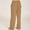 Brown, variant on Women's Casual Wide Leg Pants Wide Leg Palazzo Pants Adjustable Tie Knot Elastic Waist Pants Beach Trousers with Pockets(Orange,L)