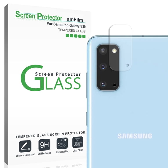 Protector de pantalla de cristal para cámara AmFilm Samsung Galaxy S20