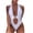 White, variant on One Piece Swimsuit for Women Women Solid Color One-Piece Deep V Buckle Design Bikini Swimsuit Set