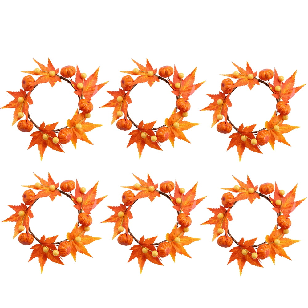 TOPOINT Candle Rings Wreaths,Inner Diameter 3.15"Halloween Pumpkin