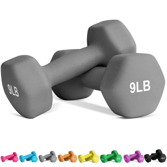 Balelinko Equipo De Gimnasio En Casa Entrenamientos Entrenamiento De Fuerza Pérdida De Peso Pilates Pesas Conjuntos De Yoga Pesas Para Mujeres Hombres Personas Mayores Y Jóvenes 9 Lb Par Gris