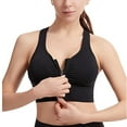 thumbnail image 6 of Womens Bras Women's Gathering Large Size Back Without Steel Ring Front Zipper Fitness Yoga Sports Bra Underwear Sports Bras for Women High Support, 6 of 6
