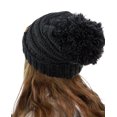 thumbnail image 3 of NYFASHION101® Pom Pom Oversized Baggy Slouchy Thick Winter Beanie Hat - Black Mix, 3 of 3
