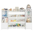 thumbnail image 3 of Homfa Kids Toy Organization Cubby Bookcase with 8 Bin, 2 Door White Storage Organizer Bookshelf for Children Room Playroom, 3 of 8