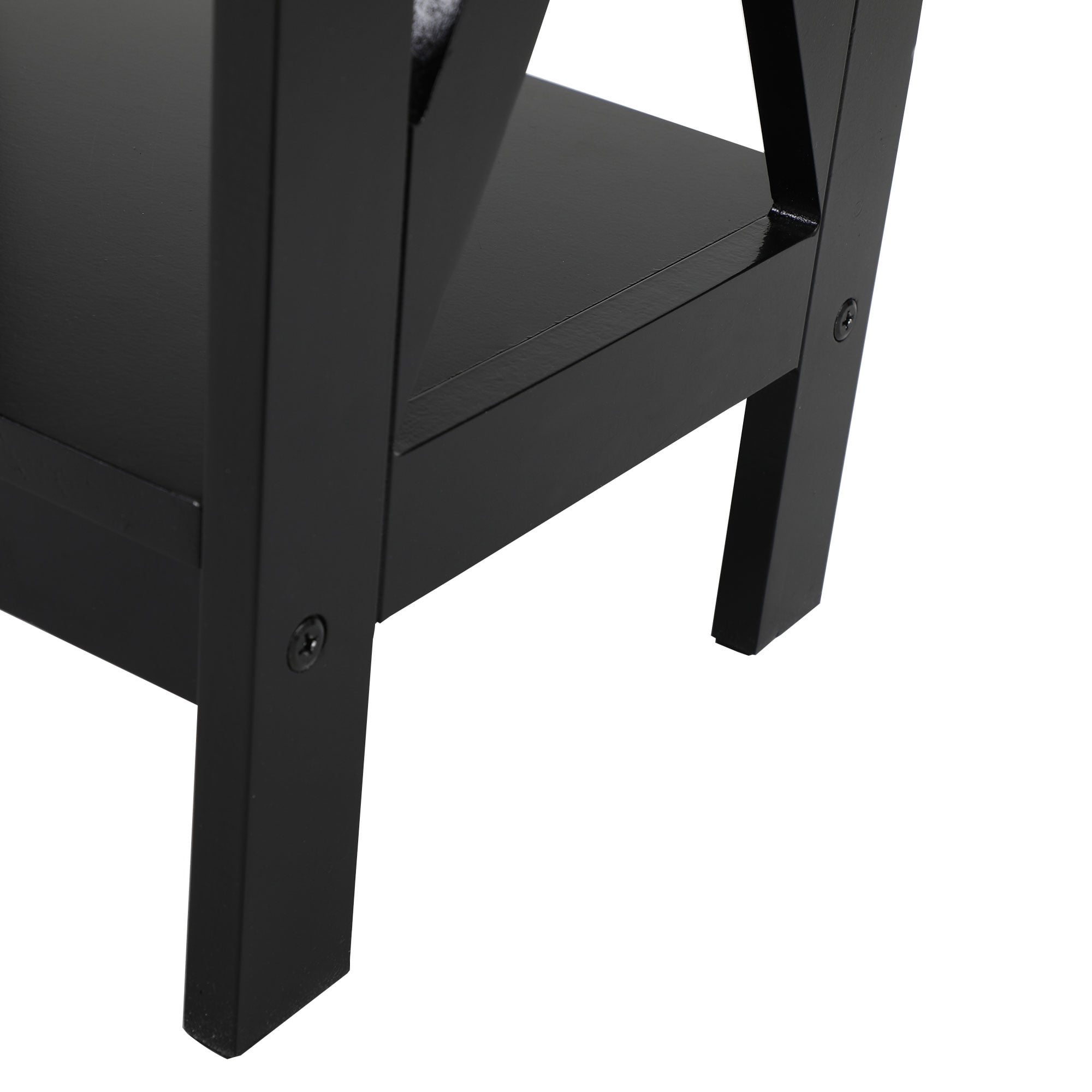 Kepooman Modern Versatile Set of 2 Nightstands Side End Table Night Stand Storage Shelf with Storage Shelf, X-Shaped Design for Living Room Bedroom, Black Kepooman Modern Versatile Set of 2 Nightstands Side End Table Night Stand Storage Shelf with Storage Shelf, X-Shaped Design for Living Room Bedroom, Black