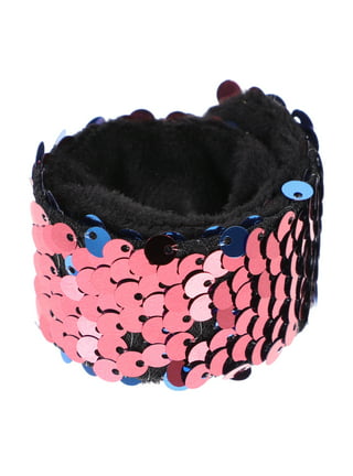 Mermaid Bracelet + Bag, Magic Sequin Slap Band 2 Color Reversible Glitter  Wristbands Purse Party Supplies Favors For Kids Girls