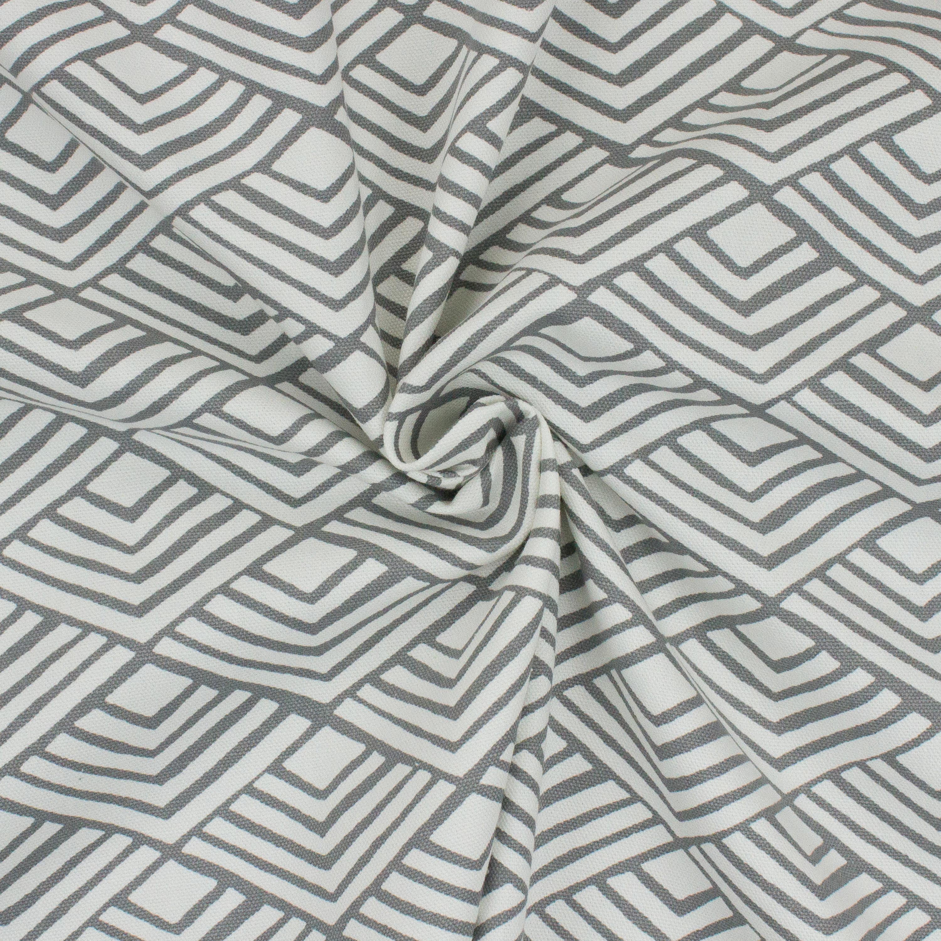 (2 pack) Better Homes & Gardens 100% Cotton Geo Fan Grey, 2 Yard Precut Fabric
