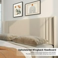 thumbnail image 2 of Jolifa Queen Bed Frame with Wingback Upholstered Headboard,Beige, 2 of 7