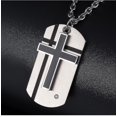 thumbnail image 4 of Colgante DE cruz cristiana JINMJMXG con cruz bíblica PARA hombre collar con placa DE identificación militar, 4 of 5
