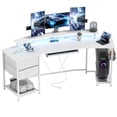 thumbnail image 1 of HOMCOM 79 inch Gaming Desk, Industrial Computer Desk with RGB Lights, White, 1 of 10