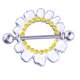 thumbnail image 1 of Anillo de pezón con forma de flor de moda, accesorios de joyería para el cuerpo, perforación antialérgica (blanco), 1 of 6
